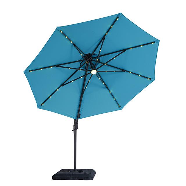 Furniture of America Nuti LA-A031TL+BASE 10 Ft Round Umbrella w/ LED Light + 37" Large Base IMAGE 2