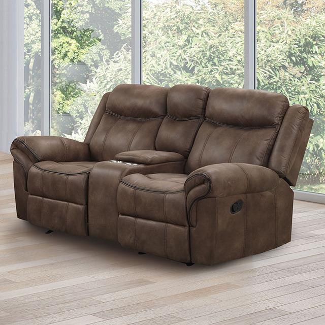 Furniture of America Agata NX6001BR-LV Glider Recliner Loveseat IMAGE 1