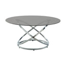  Mazin Furniture Marion 3707-01 Round Coffee Table with Glass Top & Chrome Base IMAGE 1