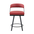  Mazin Furniture Oxton II 5565M-24RD Swiveling Counter Height Chair, Red IMAGE 1