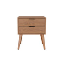  Mazin Furniture Fletcher 589NA-4 Nightstand with Two Drawers, Natural Finish IMAGE 1