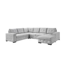  Mazin Furniture Geneva 99023LGYSS4R 4 pc Sectional with Pullout Bed & Right Side Storage Chaise IMAGE 1