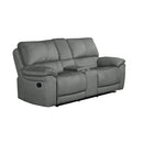  Mazin Furniture Russka 99031GY-2C Double Reclining Loveseat with Console, Grey IMAGE 1