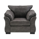 Mazin Furniture Corso 99075CHR-1 Chair, Charcoal Polished Microfiber IMAGE 1
