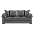  Mazin Furniture Corso 99075CHR-3 Sofa, Charcoal Polished Microfiber IMAGE 1