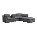  Mazin Furniture Pippa 99076GYSSO6L 6 pc Sectional with Left Side Arm Chair, Console with Wireless Charger IMAGE 1