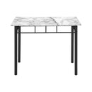  Monarch I 1014 5Pcs Dinette - White Marble Top/Black Metal IMAGE 3