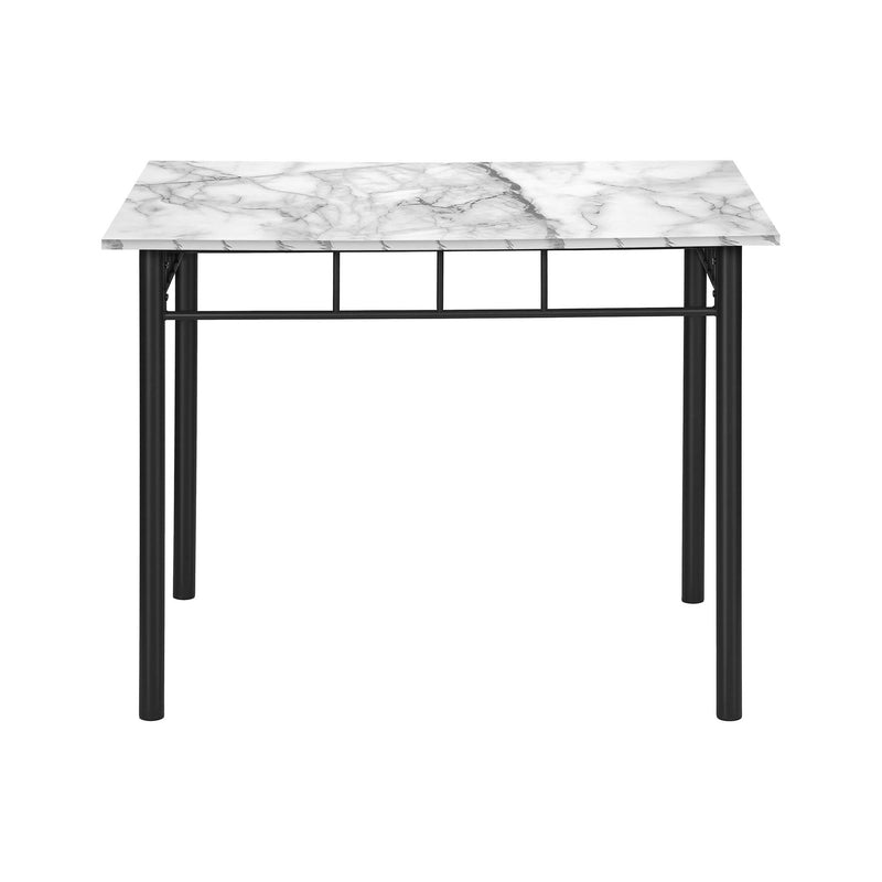  Monarch I 1014 5Pcs Dinette - White Marble Top/Black Metal IMAGE 3