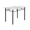  Monarch I 1014 5Pcs Dinette - White Marble Top/Black Metal IMAGE 4