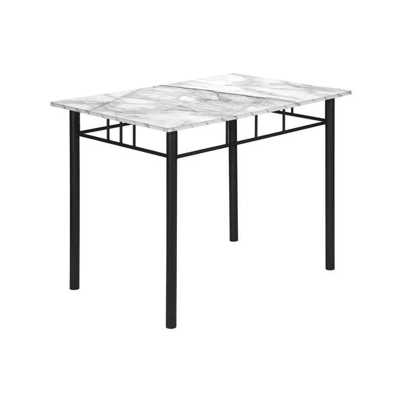  Monarch I 1014 5Pcs Dinette - White Marble Top/Black Metal IMAGE 4
