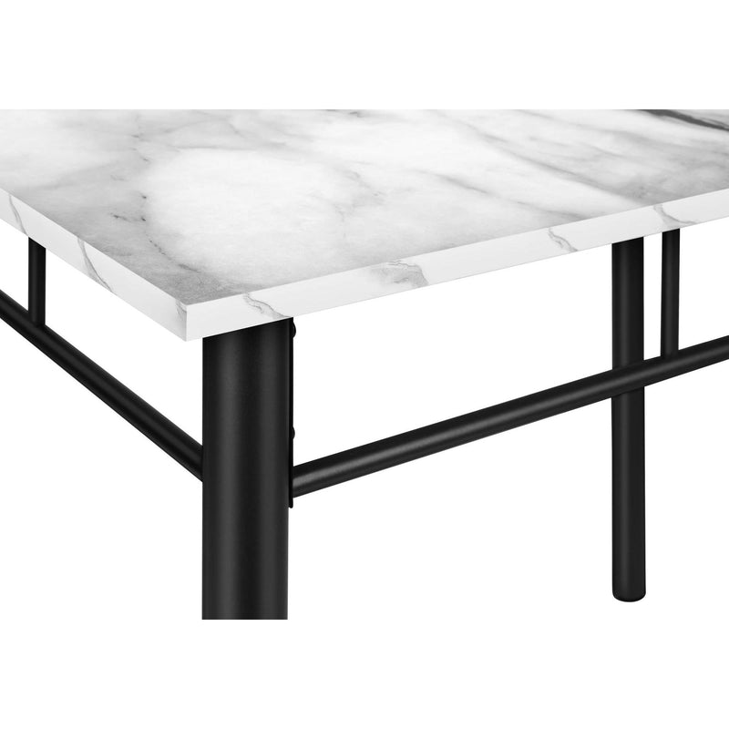  Monarch I 1014 5Pcs Dinette - White Marble Top/Black Metal IMAGE 7