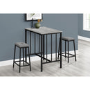  Monarch I 1144 3Pcs Counter Height Dinette - Grey Top/Black Metal IMAGE 1