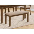  Monarch I 1317 42"L Bench - Brown Walnut/Beige Fabric IMAGE 1