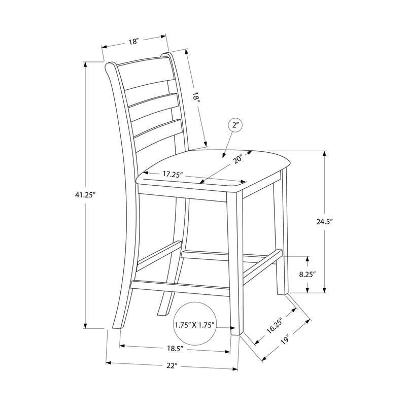  Monarch I 1382 42"H Counter Height Dining Chair - Antique Grey IMAGE 4
