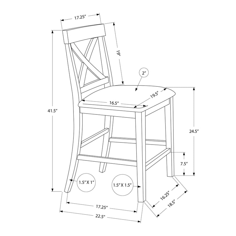  Monarch I 1388 42"H Counter Height Dining Chair - Dark Walnut IMAGE 4