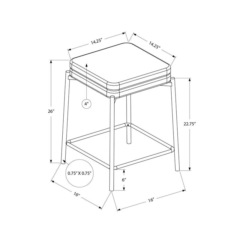  Monarch I 2225 Counter Height - Black Pu/Black Metal IMAGE 3