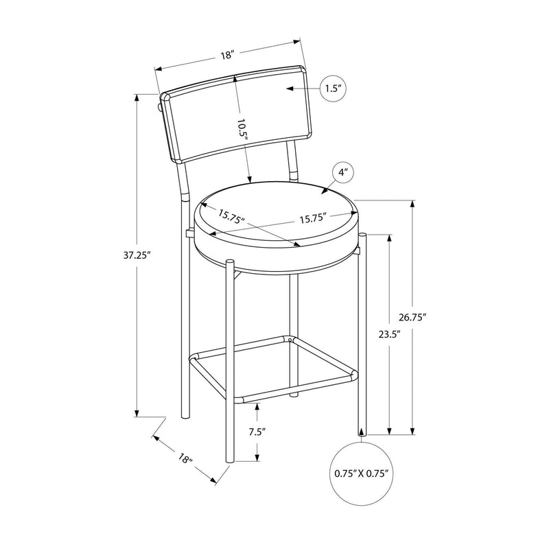  Monarch I 2247 37"H Counter Height - Grey/ White Metal IMAGE 3
