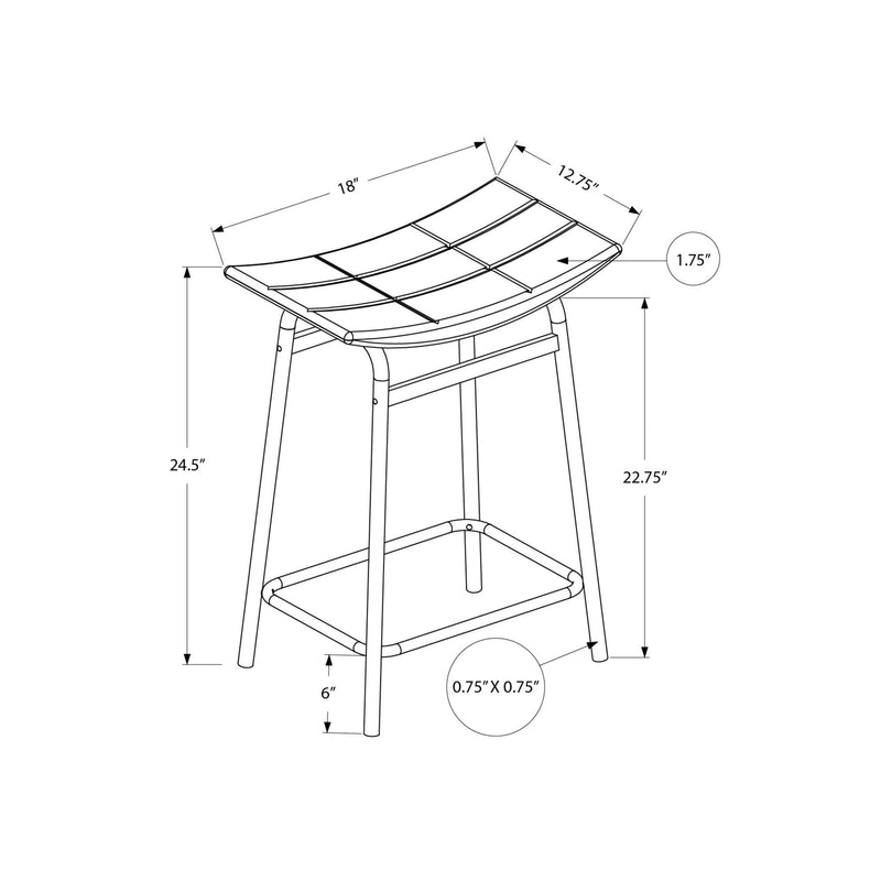  Monarch I 2387 Counter Height - Grey Fabric/ White Metal IMAGE 3