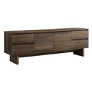  Monarch I 2718 72"L TV Stand - Dark Brown Wood-Look with Storage IMAGE 2