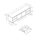  Monarch I 2718 72"L TV Stand - Dark Brown Wood-Look with Storage IMAGE 3