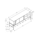  Monarch I 2738 60"L TV Stand - White/Black Metal with Storage IMAGE 4