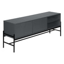  Monarch I 2739 60"L TV Stand - Grey/Black Metal with Storage IMAGE 2