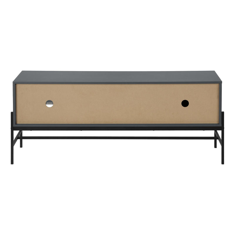 Monarch I 2739 60"L TV Stand - Grey/Black Metal with Storage IMAGE 5