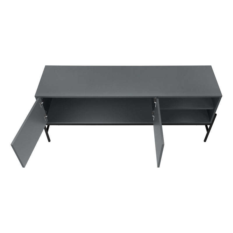  Monarch I 2739 60"L TV Stand - Grey/Black Metal with Storage IMAGE 6