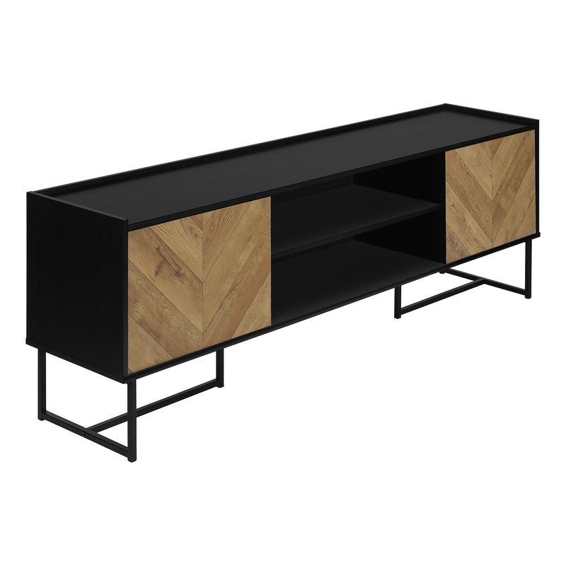  Monarch I 2752 72"L TV Stand - Black /Metal with 2 Wood-Look Doors IMAGE 2