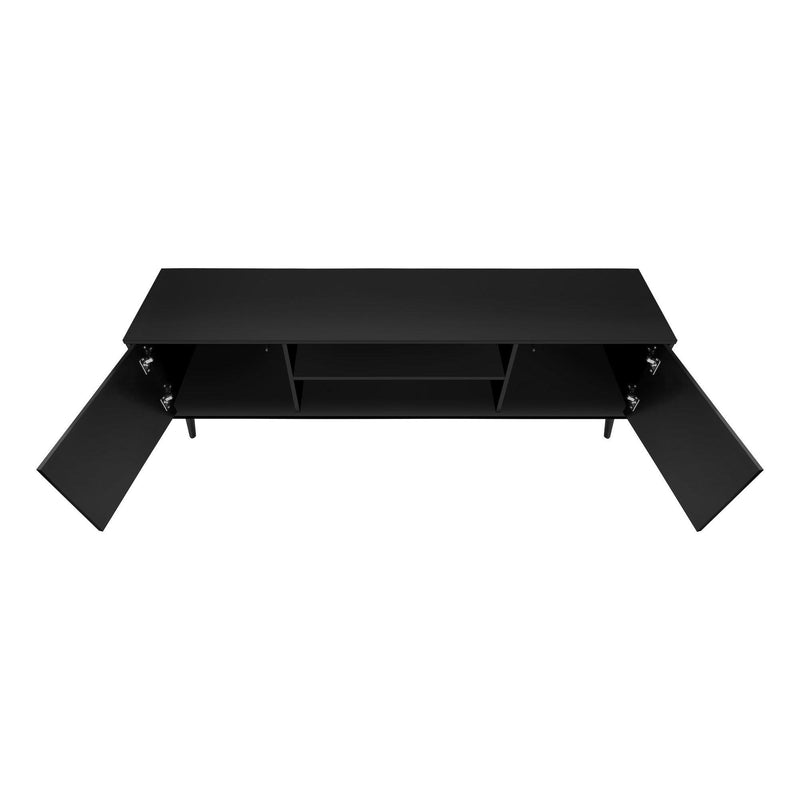  Monarch I 2781 72"L TV Stand - Black with 2 Wood-Look Doors IMAGE 6