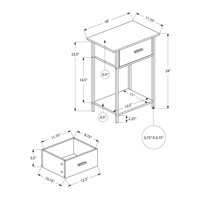  Monarch I 3817 24"H - Washed Oak/Black Metal IMAGE 4