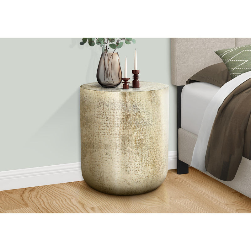  Monarch I 3907 22"H - Antique Gold Iron Metal Drum IMAGE 2