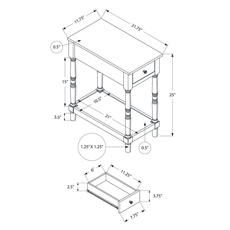  Monarch I 3958 24"H - Antique White/Espresso Veneer IMAGE 4