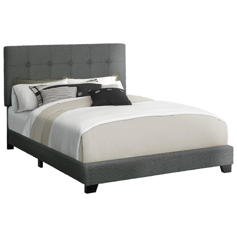  Monarch I 5803Q Queen Bed - Dark Grey Boucle Fabric IMAGE 2