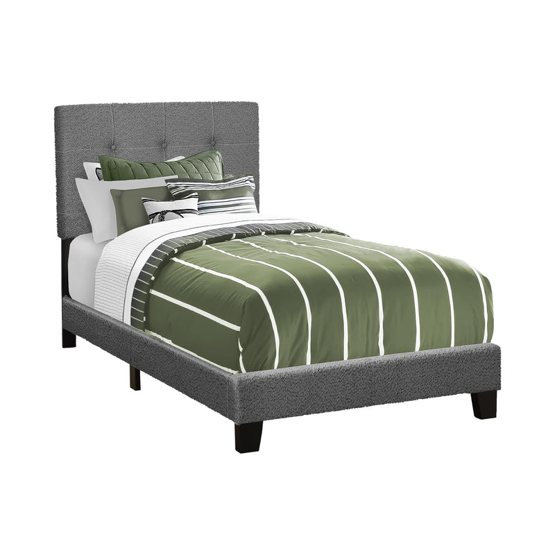  Monarch I 5803T Twin Bed - Dark Grey Boucle Fabric IMAGE 2