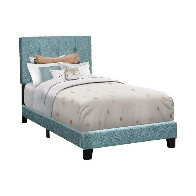  Monarch I 5806T Twin Bed - Light Blue Boucle Fabric IMAGE 2