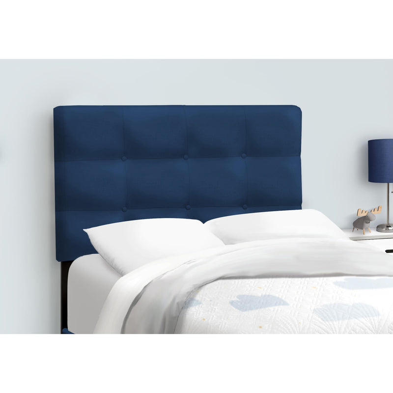  Monarch I 5918T Twin Bed - Navy Blue Velvet IMAGE 2