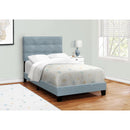  Monarch I 5919T Twin Bed - Steel Blue Velvet IMAGE 1