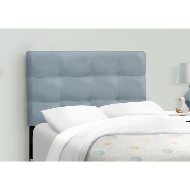  Monarch I 5919T Twin Bed - Steel Blue Velvet IMAGE 2
