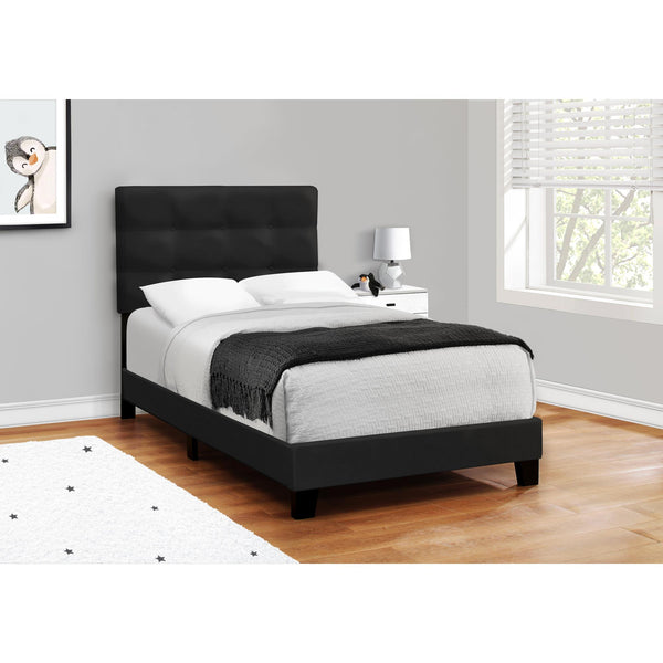 Monarch I 5924T Twin Bed - Black Velvet IMAGE 1