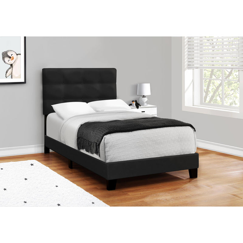  Monarch I 5924T Twin Bed - Black Velvet IMAGE 1