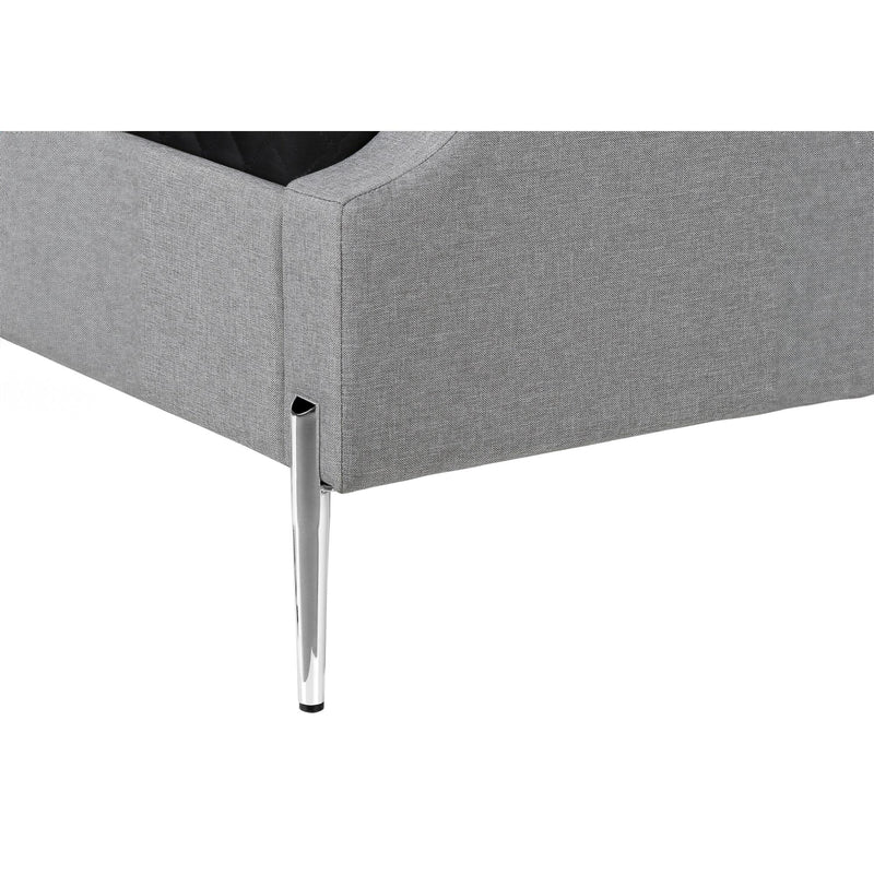  Monarch I 6035Q Queen Bed - Grey Linen with Chrome Metal Legs IMAGE 8