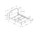  Monarch I 6035Q Queen Bed - Grey Linen with Chrome Metal Legs IMAGE 9