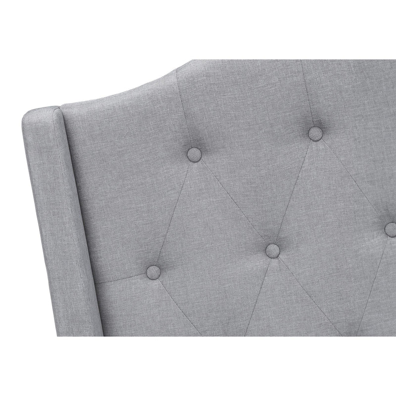  Monarch I 6045Q Queen Bed - Grey Linen with Chrome Metal Legs IMAGE 7