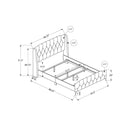  Monarch I 6045Q Queen Bed - Grey Linen with Chrome Metal Legs IMAGE 9