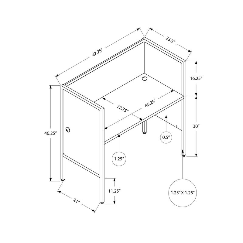  Monarch I 7729 48"L Office Cubicle - White/ Silver IMAGE 4