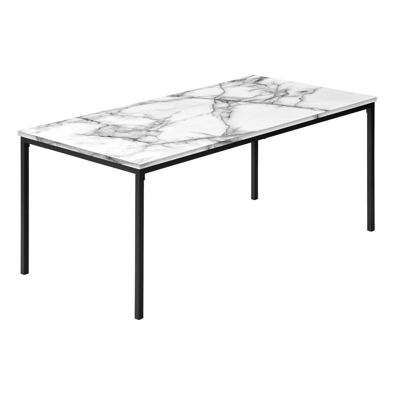  Monarch I 7892P 3Pcs Occasional Table Set - White Marble/Black Metal IMAGE 3
