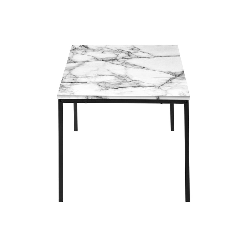  Monarch I 7892P 3Pcs Occasional Table Set - White Marble/Black Metal IMAGE 5