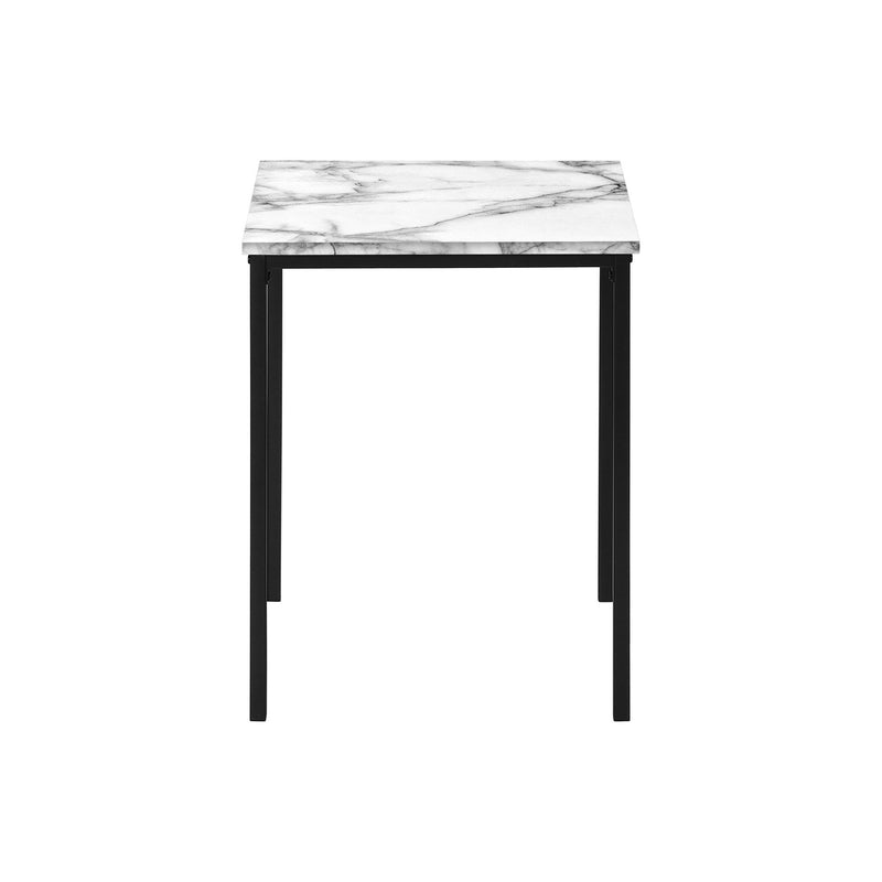 Monarch I 7892P 3Pcs Occasional Table Set - White Marble/Black Metal IMAGE 7