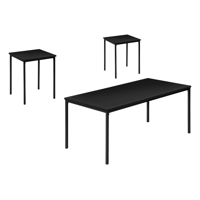  Monarch I 7894P 3Pcs Occasional Table Set - Black/Black Metal IMAGE 2